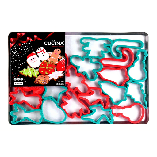 La Cucina The Complete Christmas Cookie Cut-Out Moulds with Baking Tray 22 Piece Pack