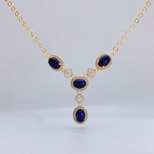18-Inch Women's 18K Gold Plated Teardrop Pendant Necklace