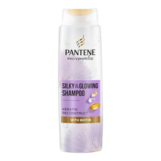 Pantene Silky & Glowing Shampoo with Biotin & Keratin Reconstruct