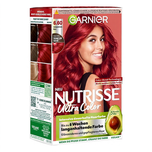 GARNIER Nutrisse Farb Sensation Care Hair Color 6.60 Intense Red