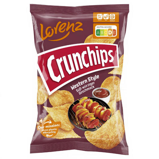 Lorenz Crunchips Western Style BBQ crisps, 150 g