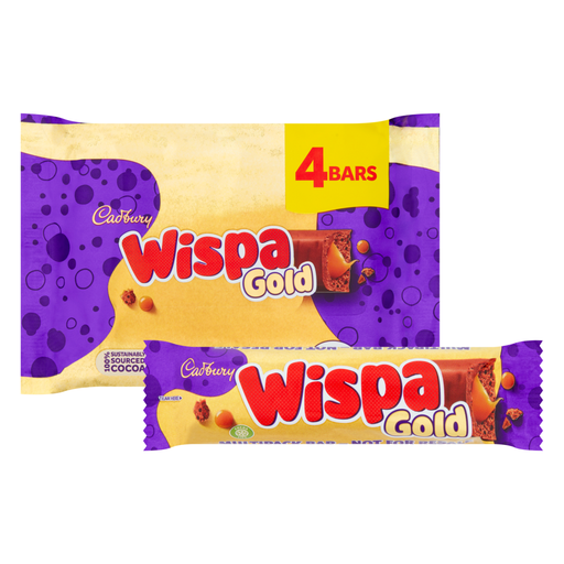 Cadbury Wispa Gold multipack of four bars, 153.2g total