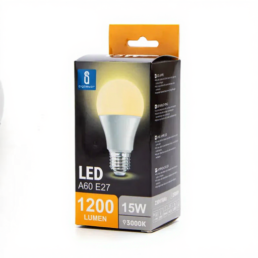 Aigostar LED A5 A60 Light Bulb 190° BIG ANGLE E27 15W 3000K 1500lm Warm Light