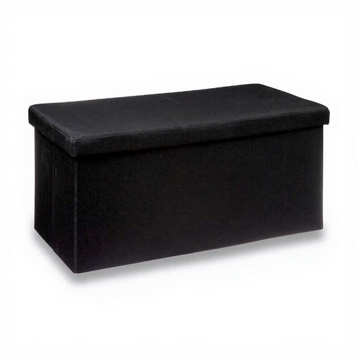 Faltbare Sitzbank aus schwarzem Polyester