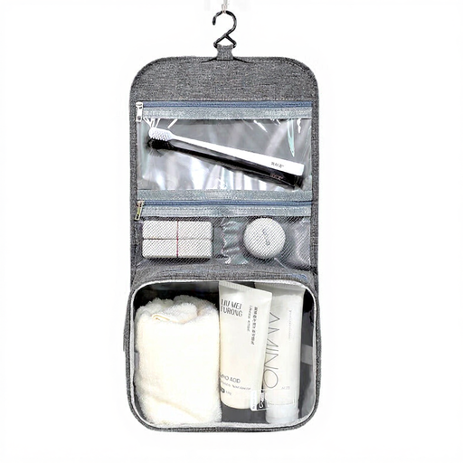 Large grey hanging toiletry bag