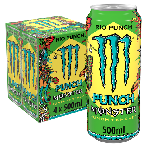 Monster Rio Punch, four 500ml cans