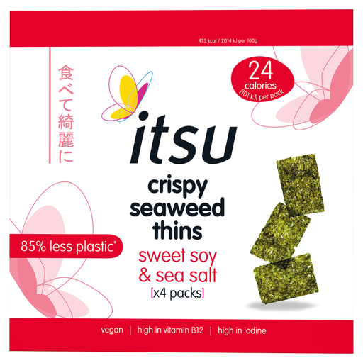 Itsu Sweet Soy & Sea Salt Crispy Seaweed Thins Multipack 4x5g