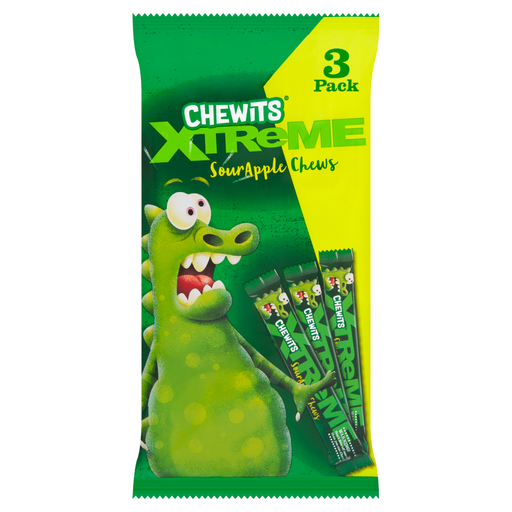 Chewits Xtreme Sour Apple 3 Pack 102g