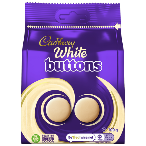 Cadbury White Giant Buttons 100g pack