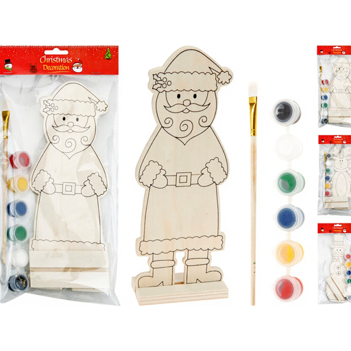 Wood Christmas Paint Set - 2 Styles to Choose From Santa
