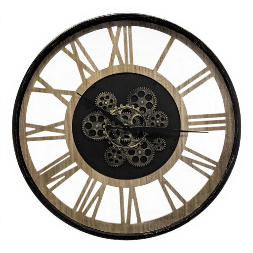 Horloge Paul avec mécanisme diam. 57 cm métal et bois