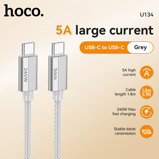 HOCO U134 5A USB-C to USB-C Charging Cable