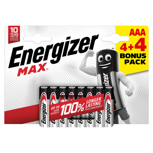 Energizer AAA Max Alkaline Batteries – Value Pack of 8