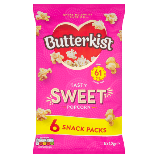 Butterkist Sweet Popcorn 6 x 12g multipack