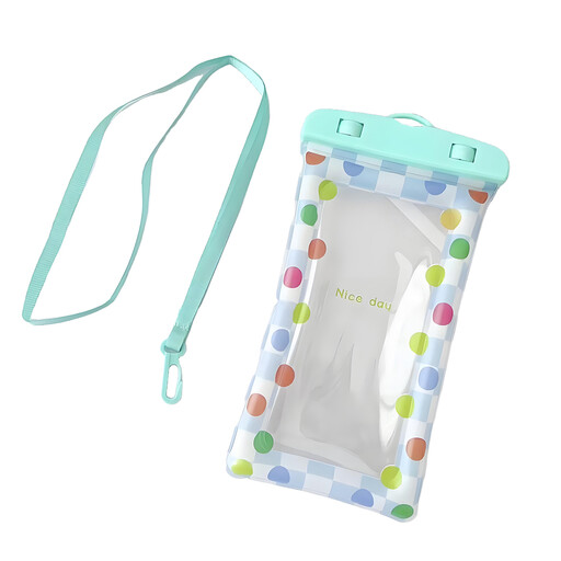 Inflatable Waterproof Phone Bag in Light Blue