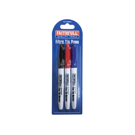 Faithful Fibre Tip Marker Pen Assorted 3-Pack