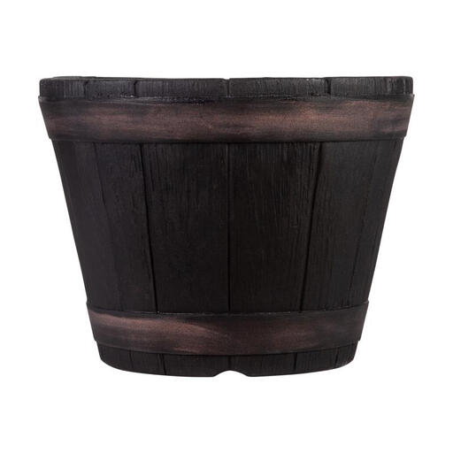 Strata Barrel Planter Round Oakwood Effect