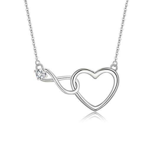 Ever Faith Infinity Heart Interlock Pendant Necklace