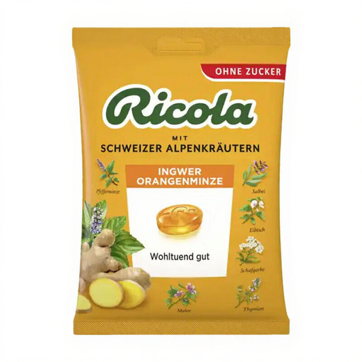 Ricola Ingwer Orangenminze Zuckerfrei Bonbons