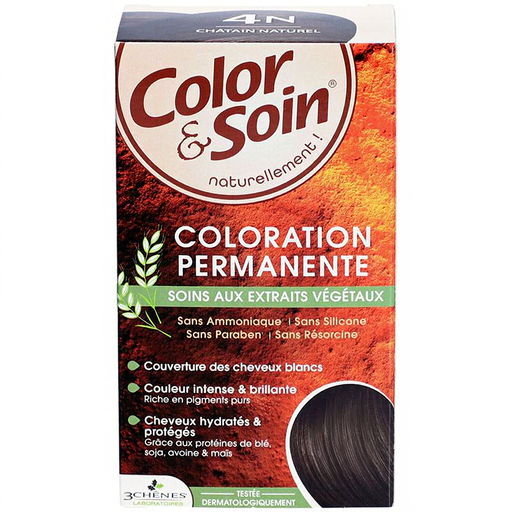 Les 3 Chênes Color & Soin Kit Hair Dye 4N Natural Chestnut