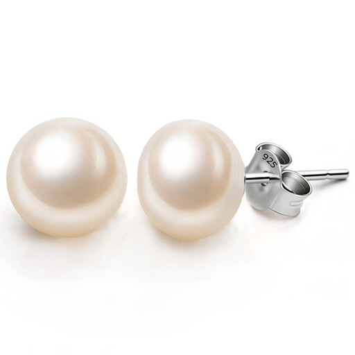 Ever Faith 13mm Cream Freshwater Cultured Pearl Stud Earrings