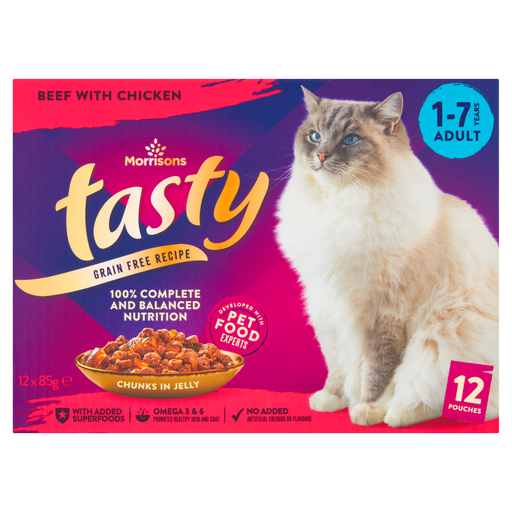 Morrisons Tasty Beef with Chicken Chunks in Jelly
