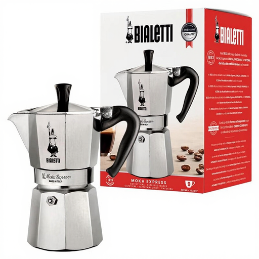 Bialetti Moka Express Moka Kettle Coffee Pot - For open flame/electric stove - Suitable for making 3 Cups Silver