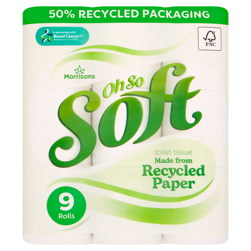 Morrisons Oh So Soft Toilet Tissue, 2-Ply, 9 Rolls