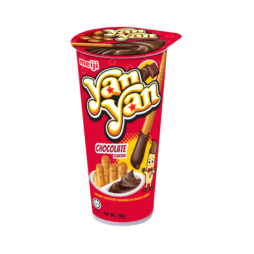 Meiji Yan Yan biscuit sticks with chocolate flavoured dip, 50g