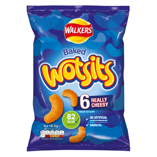 Walkers Wotsits Cheese, 6 × 16.5g