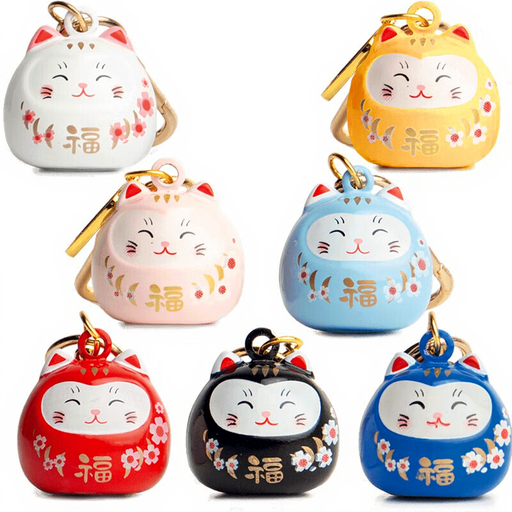 Lucky Cat Keyring Ø2 cm (Random Colour)