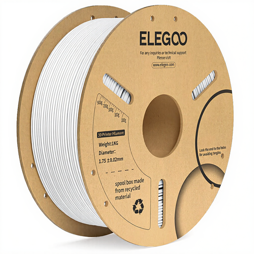 Elgoo PLA+ Filament, 1 kg Paper Spool, White