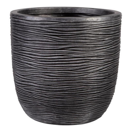 Strata Amalfi Round Barrel Planter with Oakwood Effect