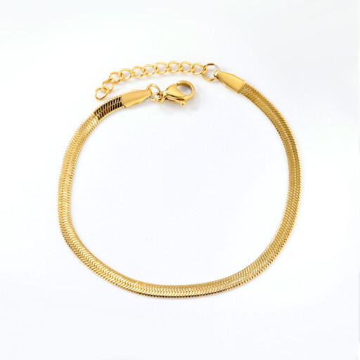 Flat Snake Bone Herringbone Chain Bracelet