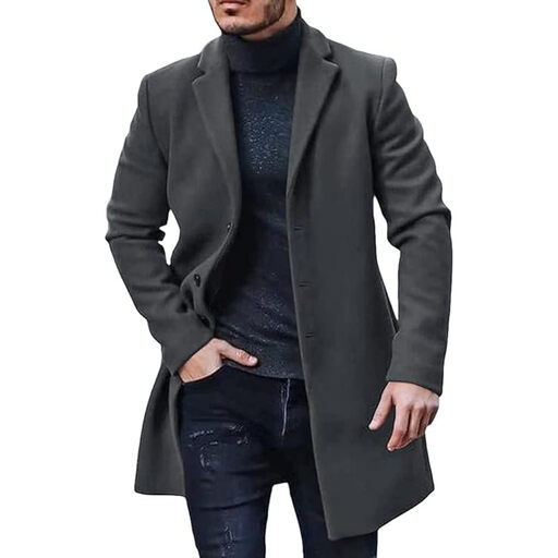 Men's Trench Coat Slim fit Notch Lapel