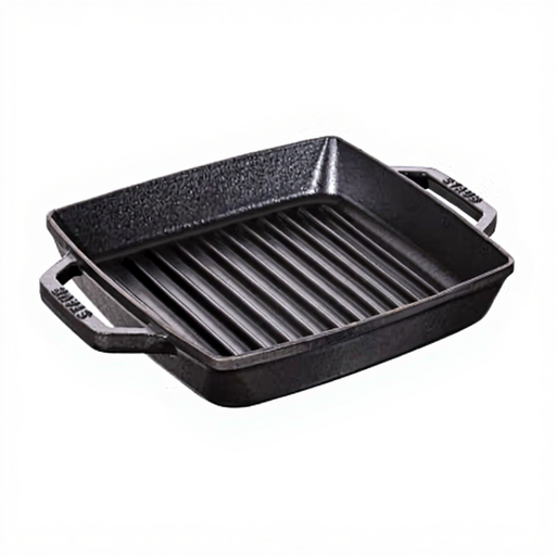 Staub Square Cast Iron Grill Pan – Double Handles – 23×23 cm