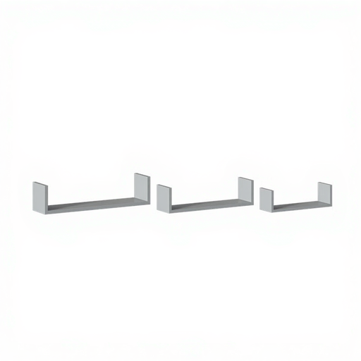 Set of 3 White Edge Wall Shelves