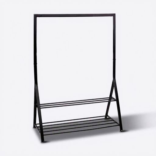 Athéna clothes rail with 2 shelves