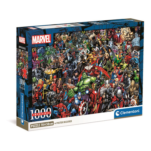 Clementoni Marvel 1000 Piece Impossible Puzzle with many superheroes