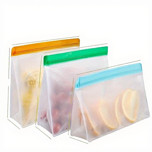 1 Set, Reusable Silicone Food Storage Bags