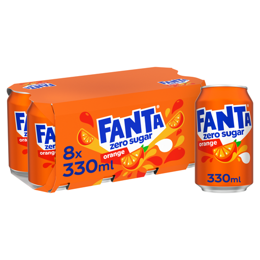 Fanta Orange Zero Sugar 8 x 330 ml pack
