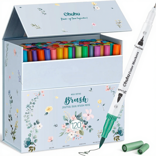 Ohuhu Maui Serie Dual Tip Brush Pens, 120er-Set