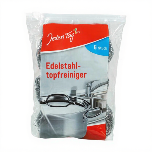 Jeden Tag Edelstahl-Topfreiniger 6 Stück
