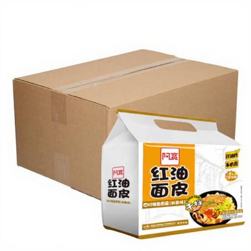 Bai Jia Akuan Nouilles à l'Huile Rouge et Sauce Sésame 4 Packs Carton 12x460g