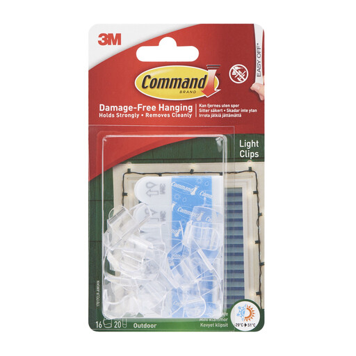 3M Command Outdoor Light Clips, 16 Clips
