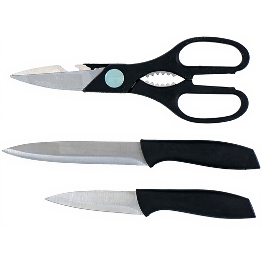 Alpina 3-Piece Kitchen Knife and Scissors Set