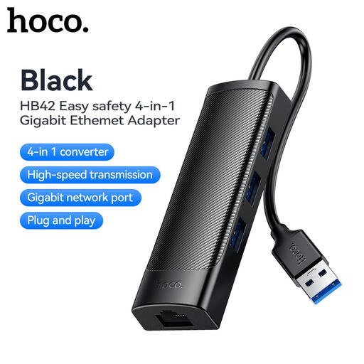 HOCO HB42 4 合 1 USB 千兆以太网适配器