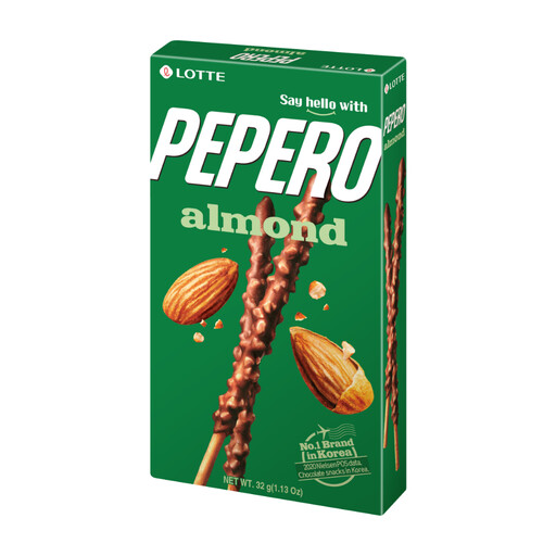 Lotte Pepero Biscuit Sticks with Almond Chocolate Coating 32g
