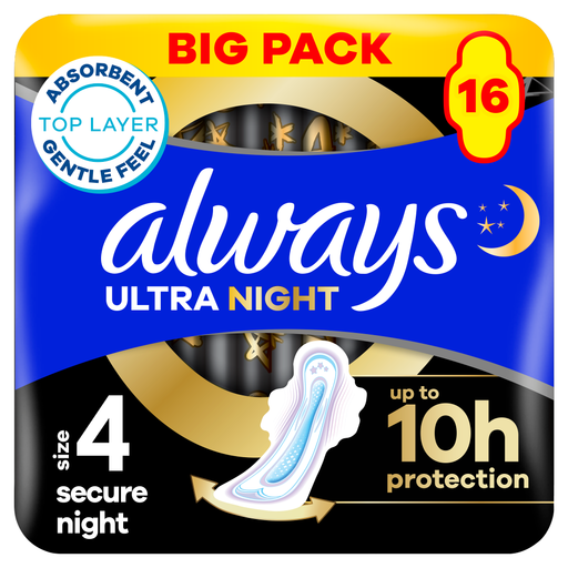 Always Ultra Sanitary Towels Secure Night Size 4