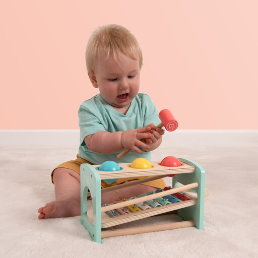 Owl and Fox Wooden Pound and Tap Bench Xylophone